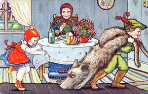 Central European Illustration of Little Red Riding Hood, 1934 by Unbekannt Unbekannt